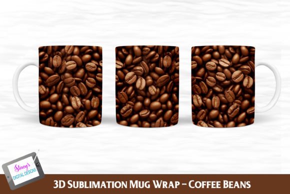 Download 3D Coffee Bean Mug | 3D Mug Sublimation - Mug sublimation Collection