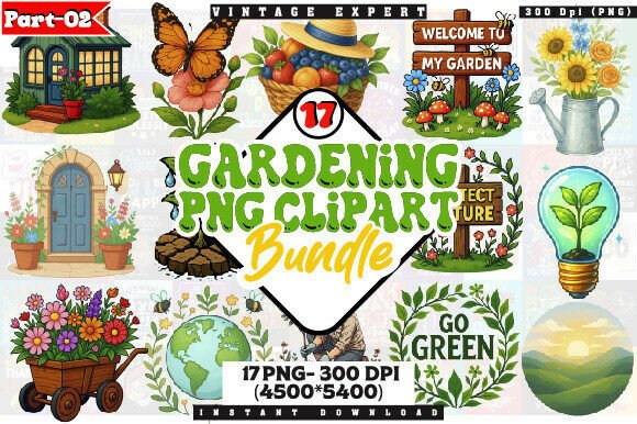 Download Botanical Gardening Clipart PNG Bundle - Bundle Collection