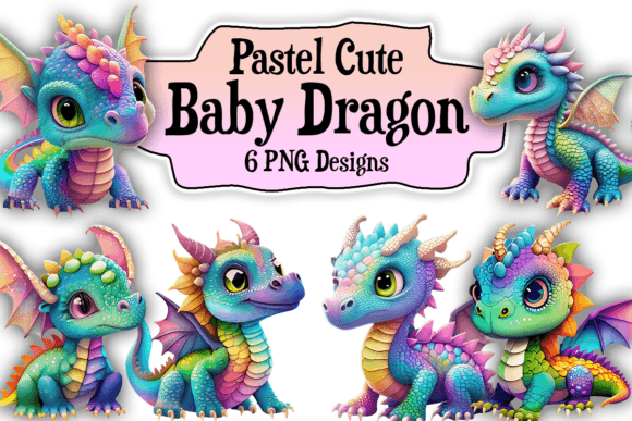 Download Pastel Cute Baby Dragon Bundle PNG - Bundle Collection