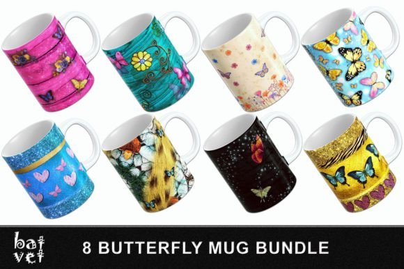 Download Butterfly Mug Design | Mug Wrap Bundle - Bundle Collection
