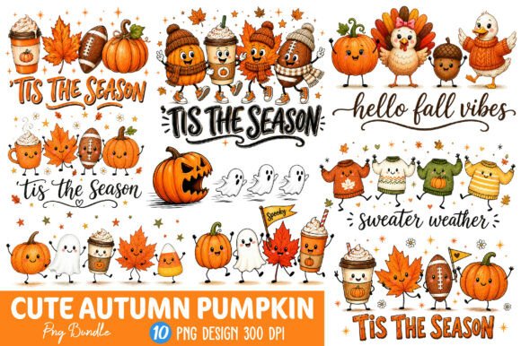 Download Cute Autumn Pumpkin PNG Bundle - Bundle Collection