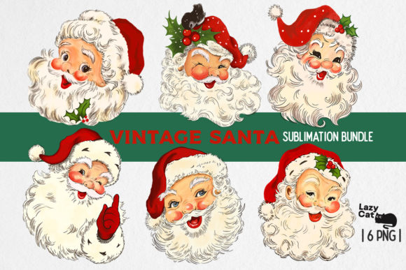 Download Vintage Santa Sublimation Bundle - Bundle Collection