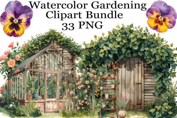 Download Watercolor Gardening Clipart Bundle - Bundle Collection