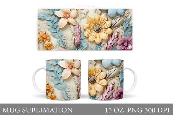Download 3D Flowers Mug Sublimation - Mug sublimation Collection