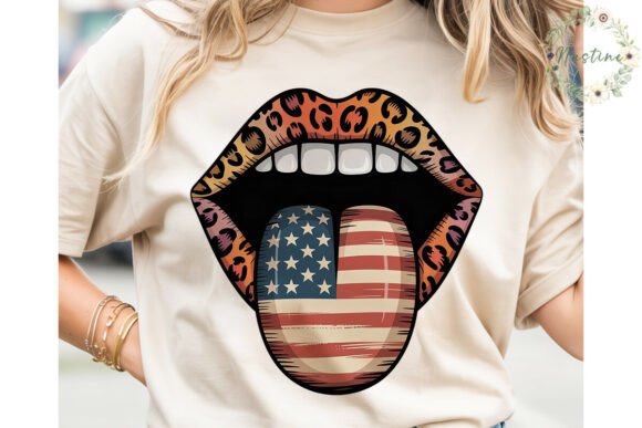 Download Leopard Lips American Flag Tongue PNG - Leopard Collection