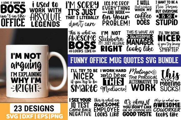 Download Funny Office Mug Quotes SVG Bundle - Bundle Collection