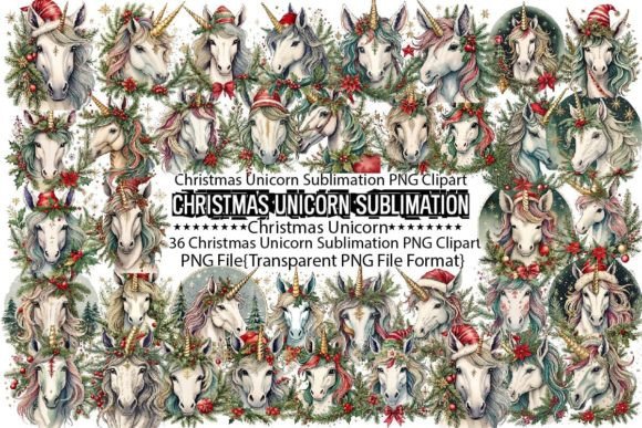 Download Christmas Unicorn Sublimation Bundle - Bundle Collection