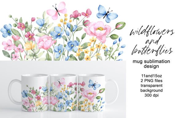 Download Mug Sublimation Design with Wildflowers - Mug sublimation Collection
