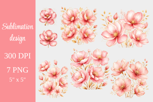 Download Blush Pink Floral Sublimation PNG Bundle - Bundle Collection