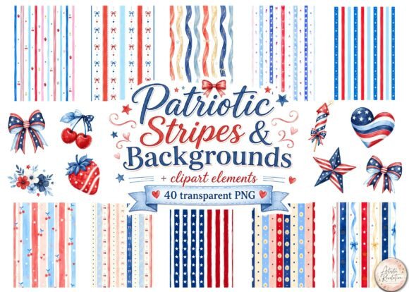 Download 4th of July Stripes Backgrounds Bundle - Bundle Collection