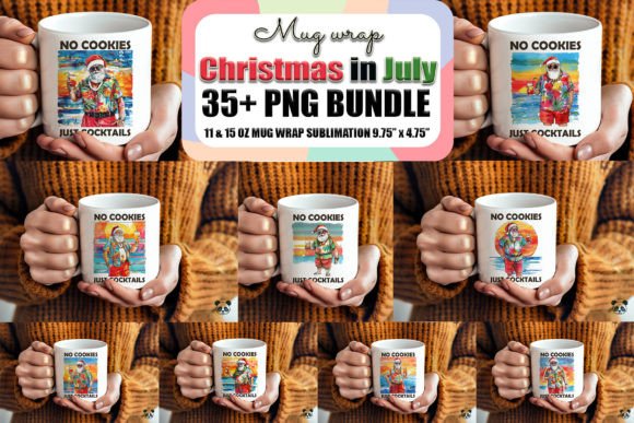 Download Christmas in July Santa Mug Wrap Bundle - Bundle Collection