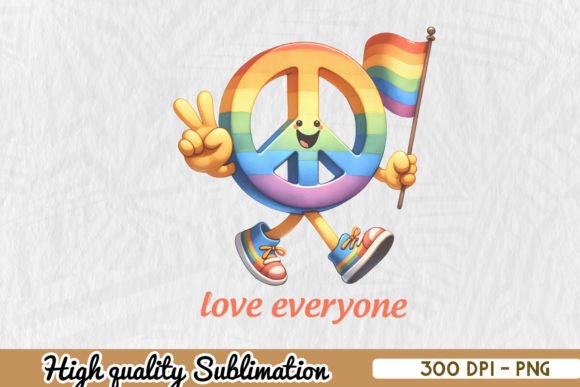 Download Love Everyone Retro Cartoon LGBT PNG - Lgbt png Collection