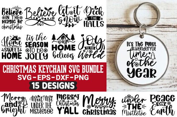Download Christmas Keychain SVG Bundle - Bundle Collection
