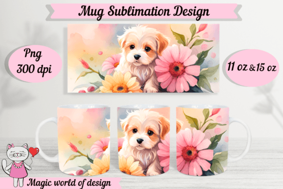 Download Cute Puppy Mug Sublimation Designs PNG, - Mug sublimation Collection