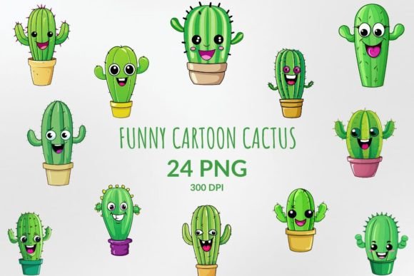 Download Funny Cartoon Cactus Sublimation Bundle - Bundle Collection