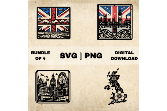 Download United Kingdom SVG Bundle, UK Flag Clipart - Bundle Collection
