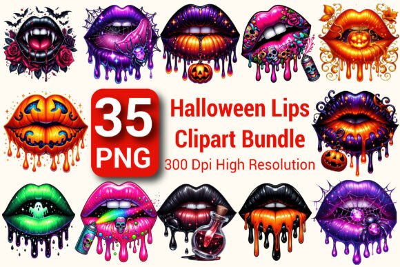 Download Halloween Lips Clipart Bundle PNG - Bundle Collection