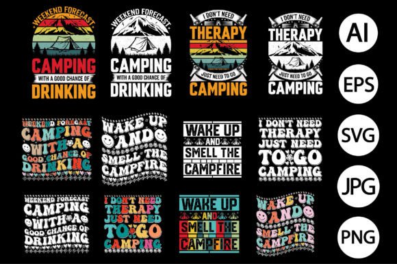 Download Camping T-Shirt Design Bundle - Bundle Collection