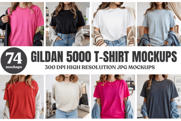Download Gildan 5000 T-Shirt Mockups Bundle - Bundle Collection