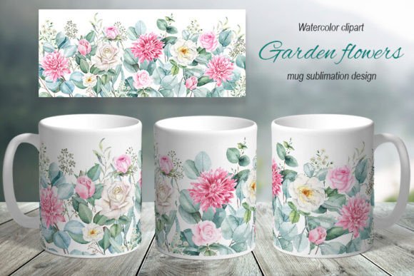 Download Mug Sublimation Design. Garden Flowers - Mug sublimation Collection