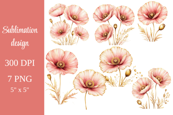 Download Pink Poppy Floral Sublimation Bundle - Bundle Collection