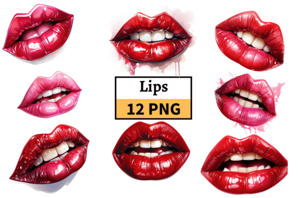 Download Red and Pink Lips Clipart Bundle PNG - Bundle Collection