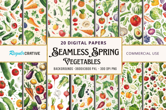 Download Seamless Spring Vegetables Bundle PNG - Bundle Collection
